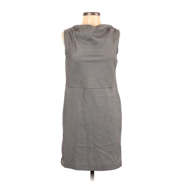Gap Gray Business Dress Size 2P Petite Cowl Neck Knee Length Career Pockets - Picture 1 of 3